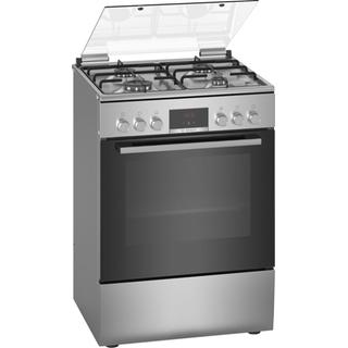 Serie | 4 Ελεύθερη κουζίνα Bosch με εστίες αερίουINOX HXR390D50