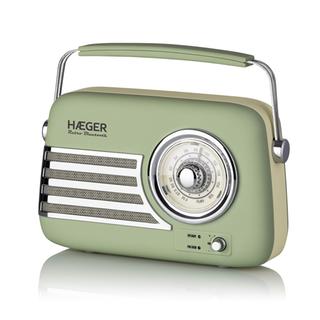 Ραδιόφωνο FM Vintage HAEGER Retro Bluetooth – Μπαταρία 40 ωρών, AM/FM, USB, AUX, Bluetooth